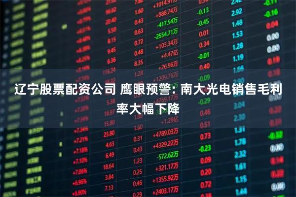辽宁股票配资公司 鹰眼预警: 南大光电销售毛利率大幅下降
