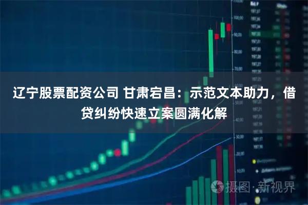 辽宁股票配资公司 甘肃宕昌：示范文本助力，借贷纠纷快速立案圆满化解