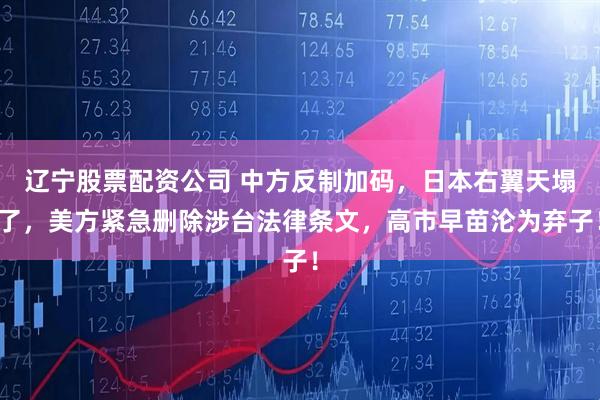 辽宁股票配资公司 中方反制加码，日本右翼天塌了，美方紧急删除涉台法律条文，高市早苗沦为弃子！