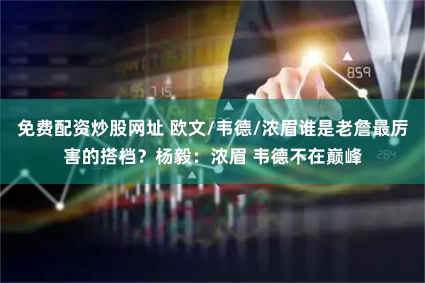 免费配资炒股网址 欧文/韦德/浓眉谁是老詹最厉害的搭档？杨毅：浓眉 韦德不在巅峰