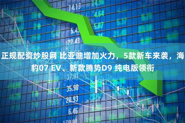 正规配资炒股网 比亚迪增加火力，5款新车来袭，海豹07 EV、新款腾势D9 纯电版领衔